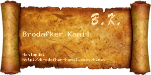 Brodafker Kamil névjegykártya